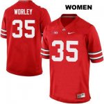 Women's NCAA Ohio State Buckeyes Chris Worley #35 College Stitched Authentic Nike Red Football Jersey CI20P87YM